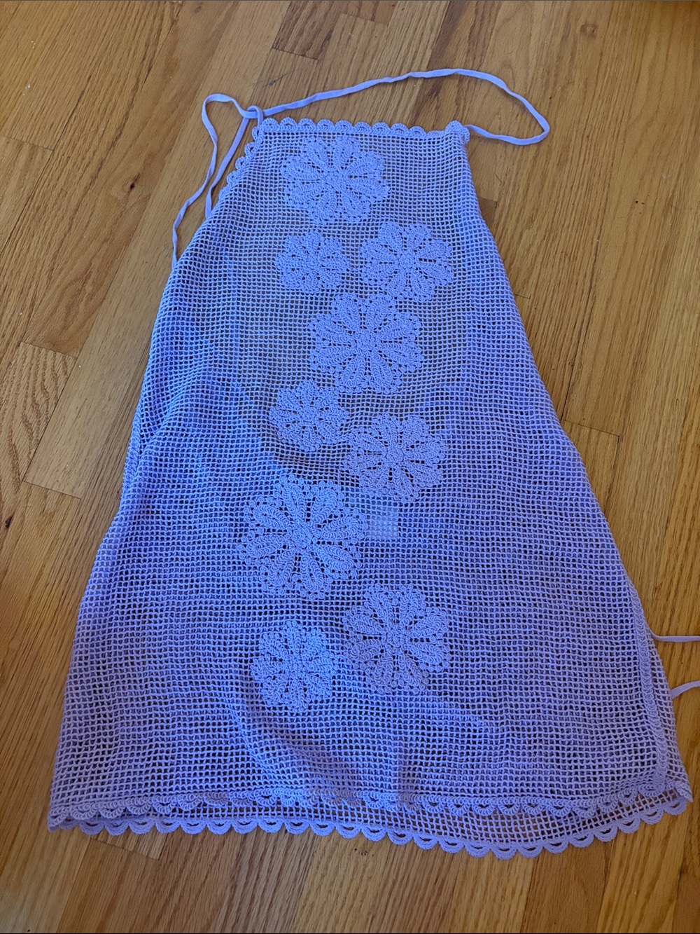 H&M Lavender Crochet Floral Halter Swim Coverup